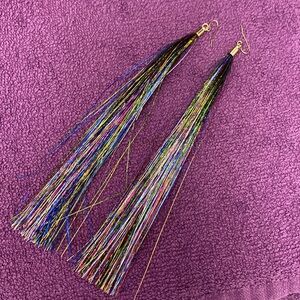 Colorful tinsel earrings